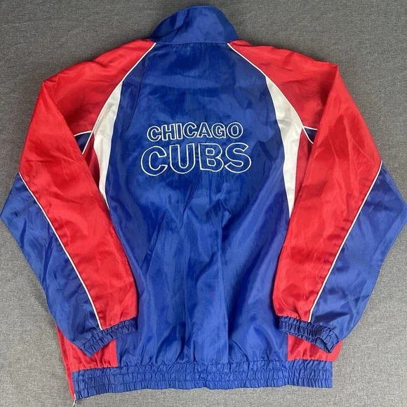MLB Genuine Merchandise Chicago Cubs Windbreaker Jacket 1/4 Zip Mens Large Blue - Picture 3 of 6